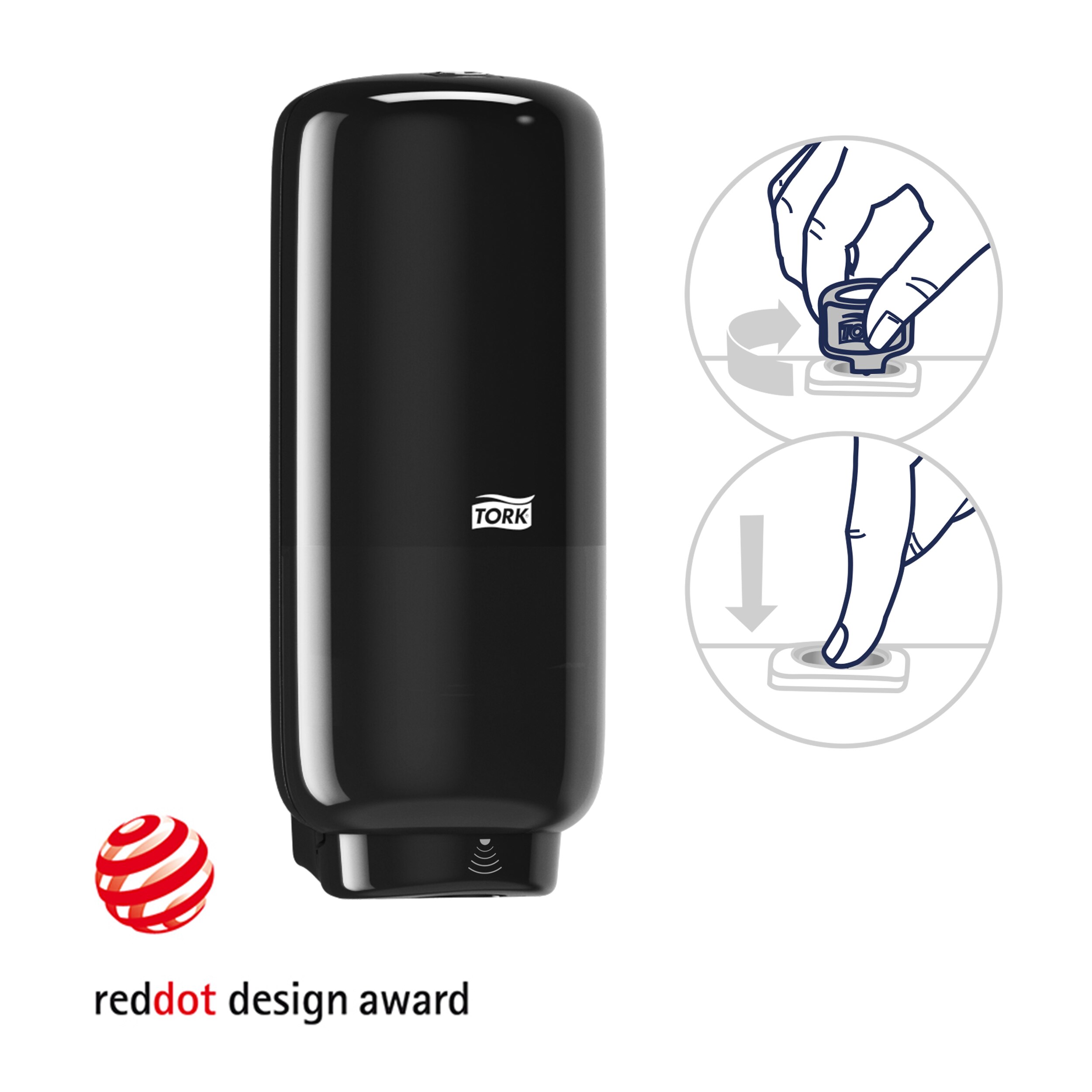 Zásobník na mýdlo a dezinfekční prostředky automatický, S4, černý