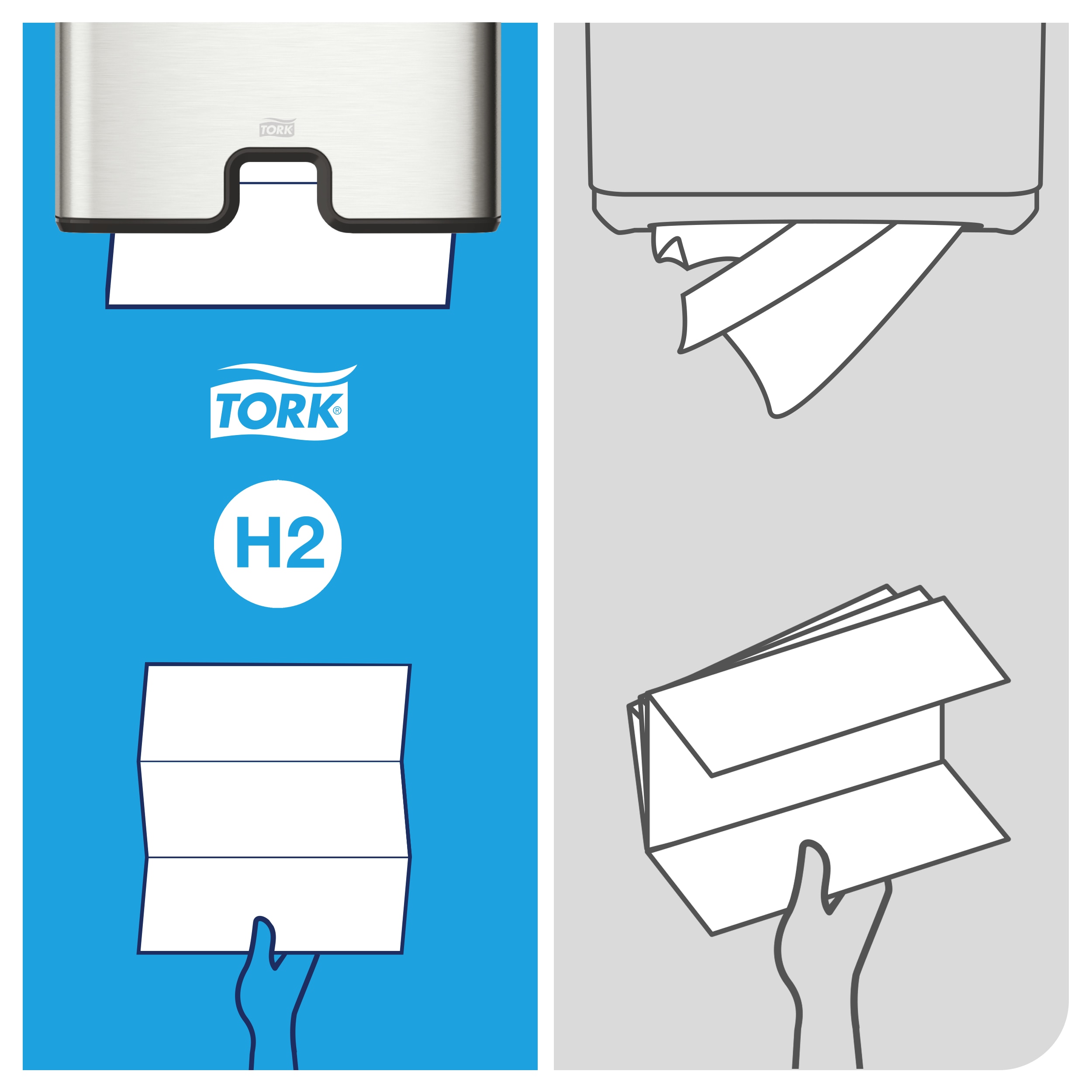 Papírové ručníky  Tork Xpress Multifold Premium 2vrstvé H2, 170 útržků, 21,2 x 32 cm.