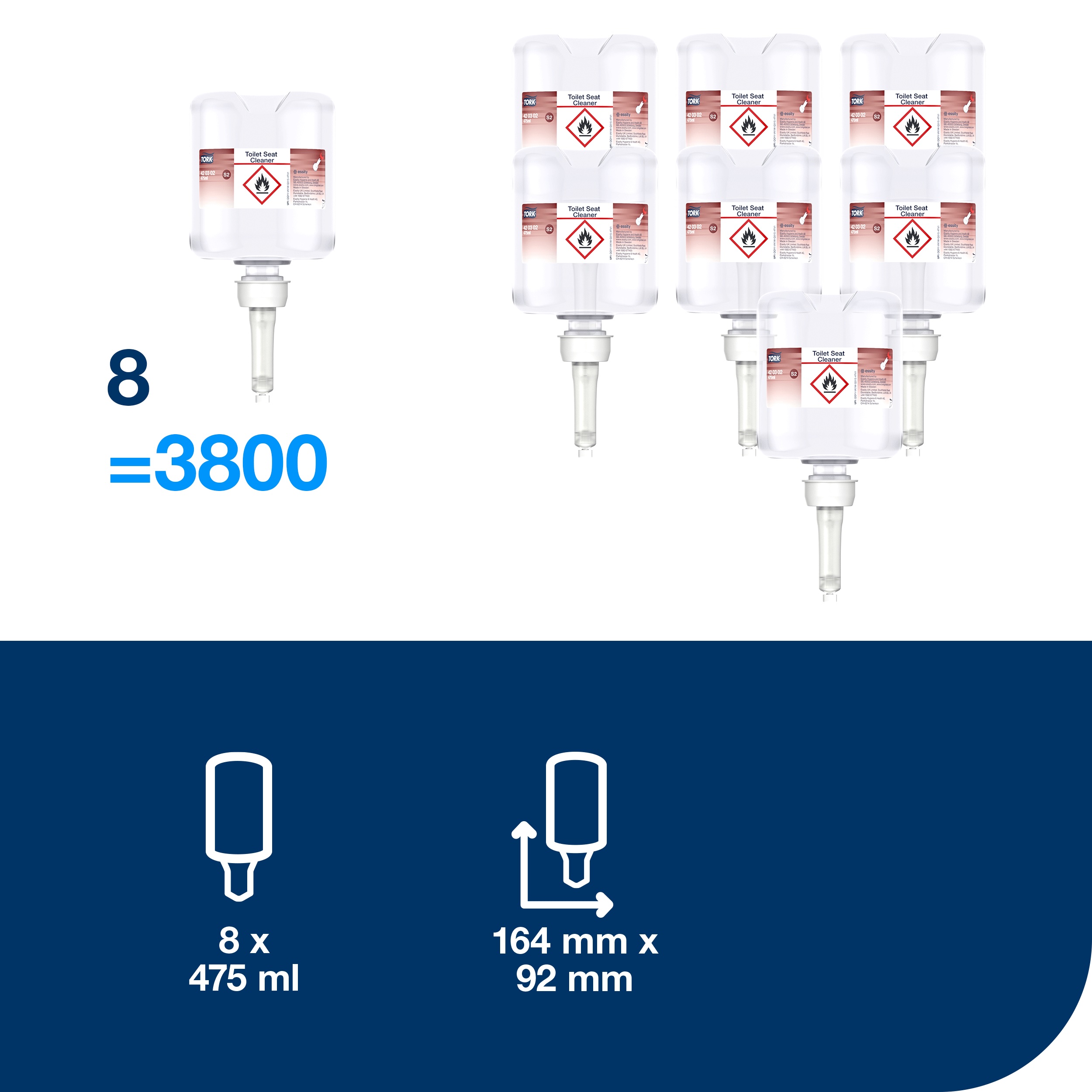Čistič WC sedátek mini S2, 475 ml (zásobník 140619 a 140620)