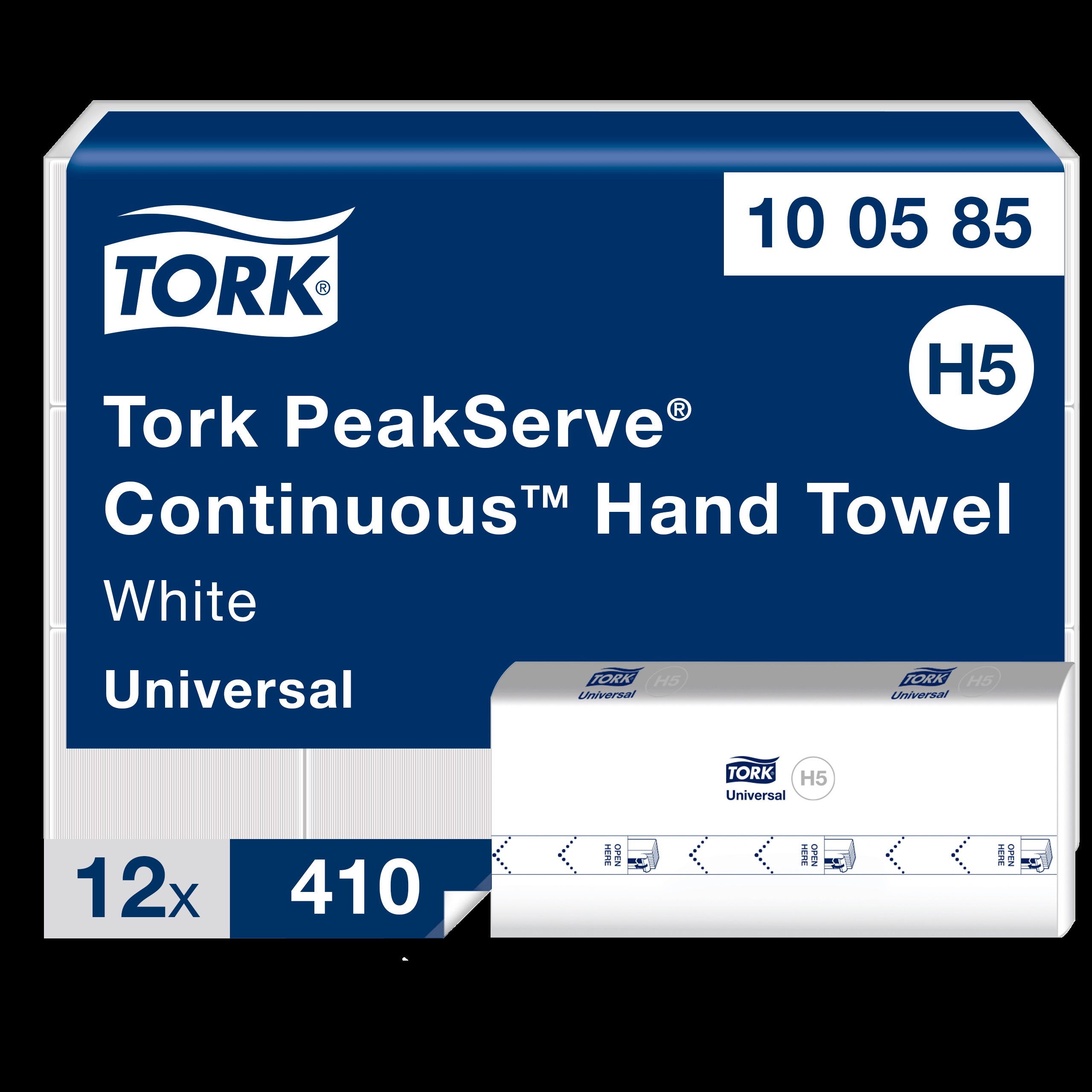 Papírové ručníky PeakServe, 1-vr., H5, 20,1 x 22,5cm, 12 x 410 ks = 4.920 ks útr., bílé