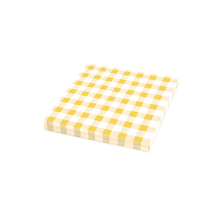 Papírové ubrousky KARO 33 x 33 cm, 1-vr., žluté, 100 ks