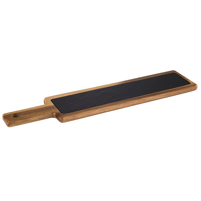 prkno servírovací 43x12 cm dřevo + břidlice