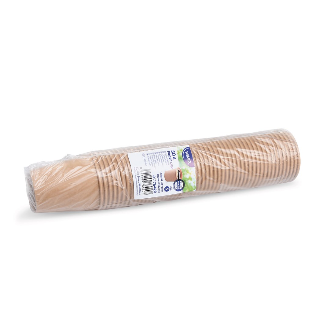 Hnědý papírový kelímek 200ml, 50 ks