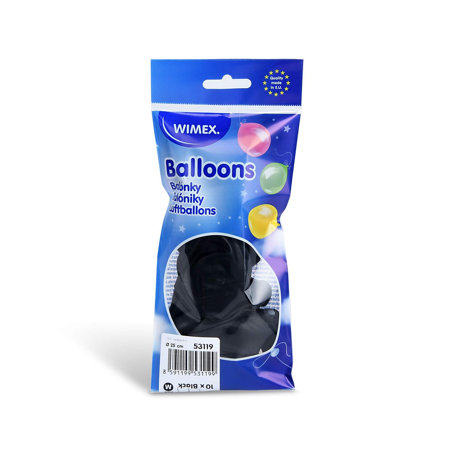 Nafukovací balónky M, černé, 10 ks