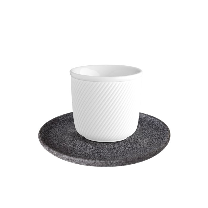 DOUBLEWALLS Porcelánový dvoustěnný šálek TWIST raw, 80 ml