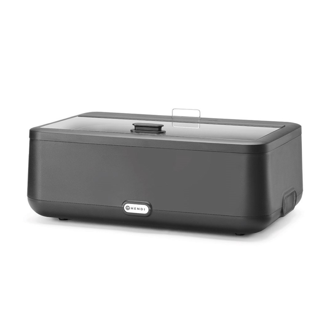 Chafing dish UNIQ elektrický se skleněným víkem, GN 1/1,  12,5 l, černý