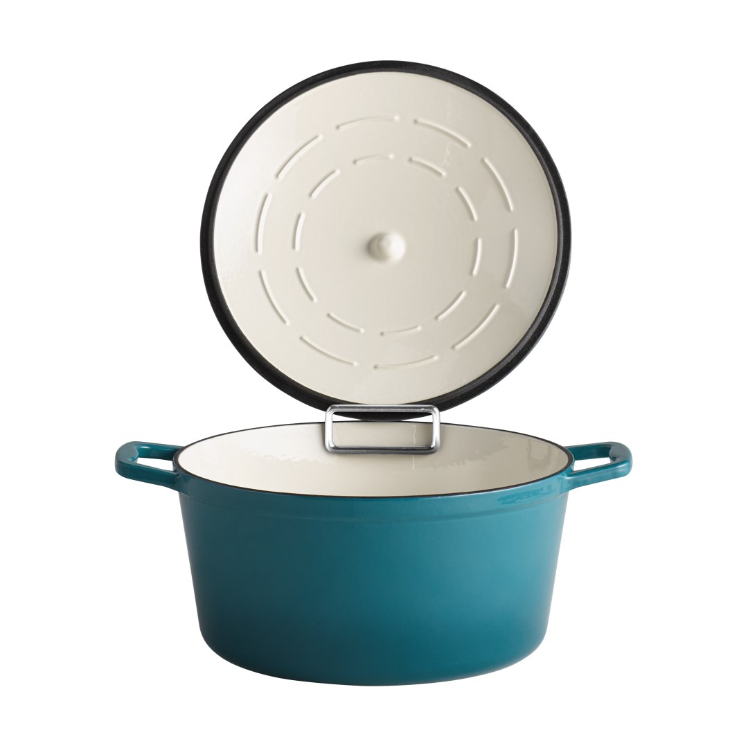 Litinový hrnec s poklicí 5 STARS průměr 28 cm, 6 l, modrý