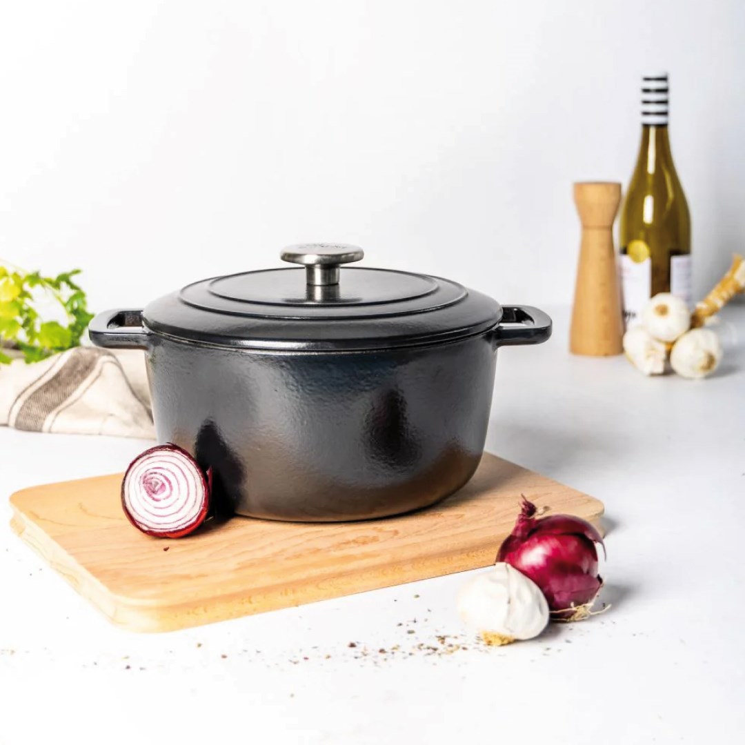 Litinový hrnec s poklicí FONTESTIC black, 20 cm x 10,5 cm, 2,7 l