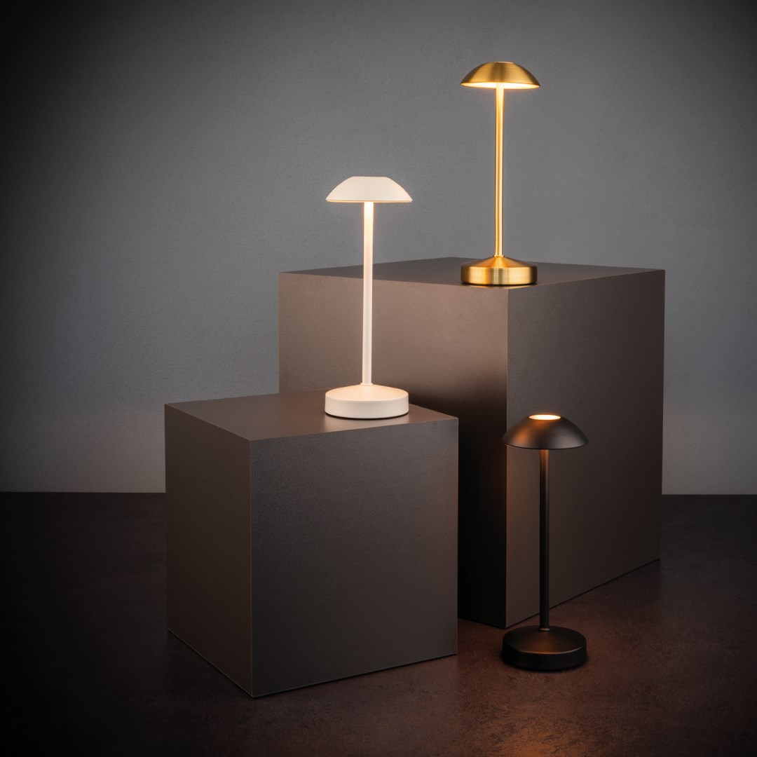 Stolní lampa ALVA - zlatá, výška 20,5 cm