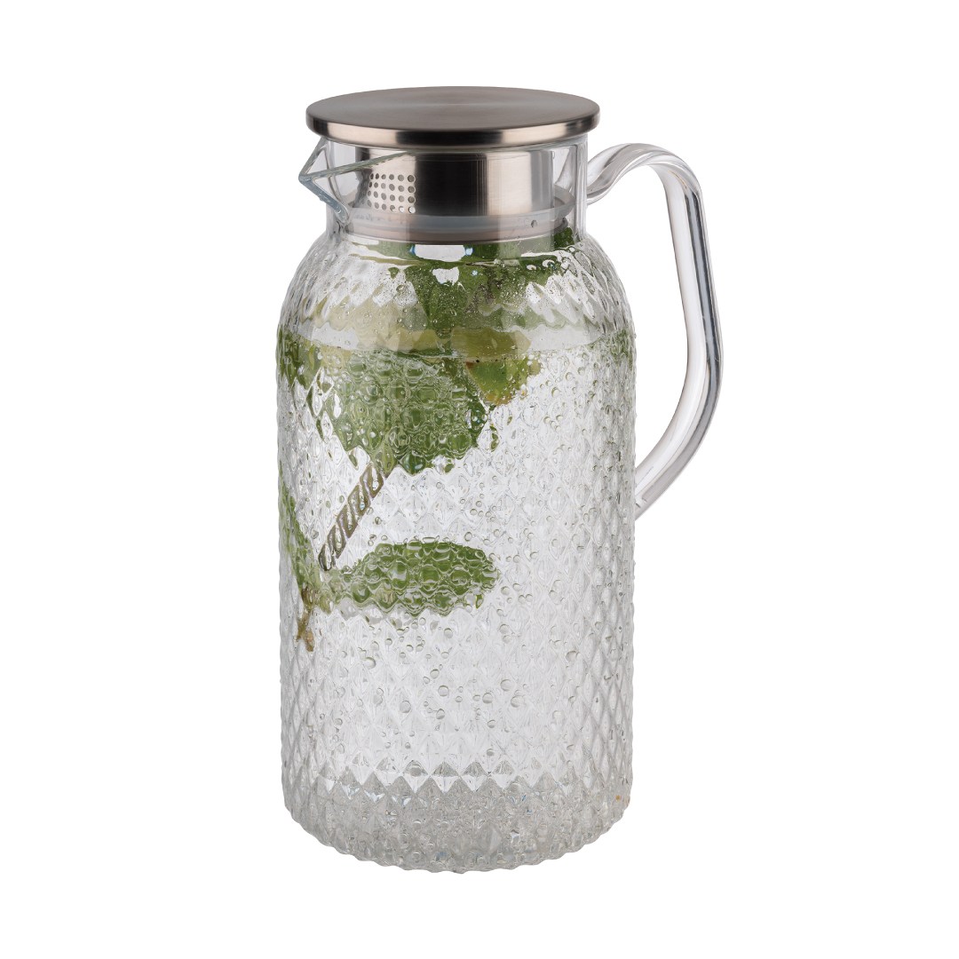 Plastový džbán s nerezovým víčkem, 1,8 l