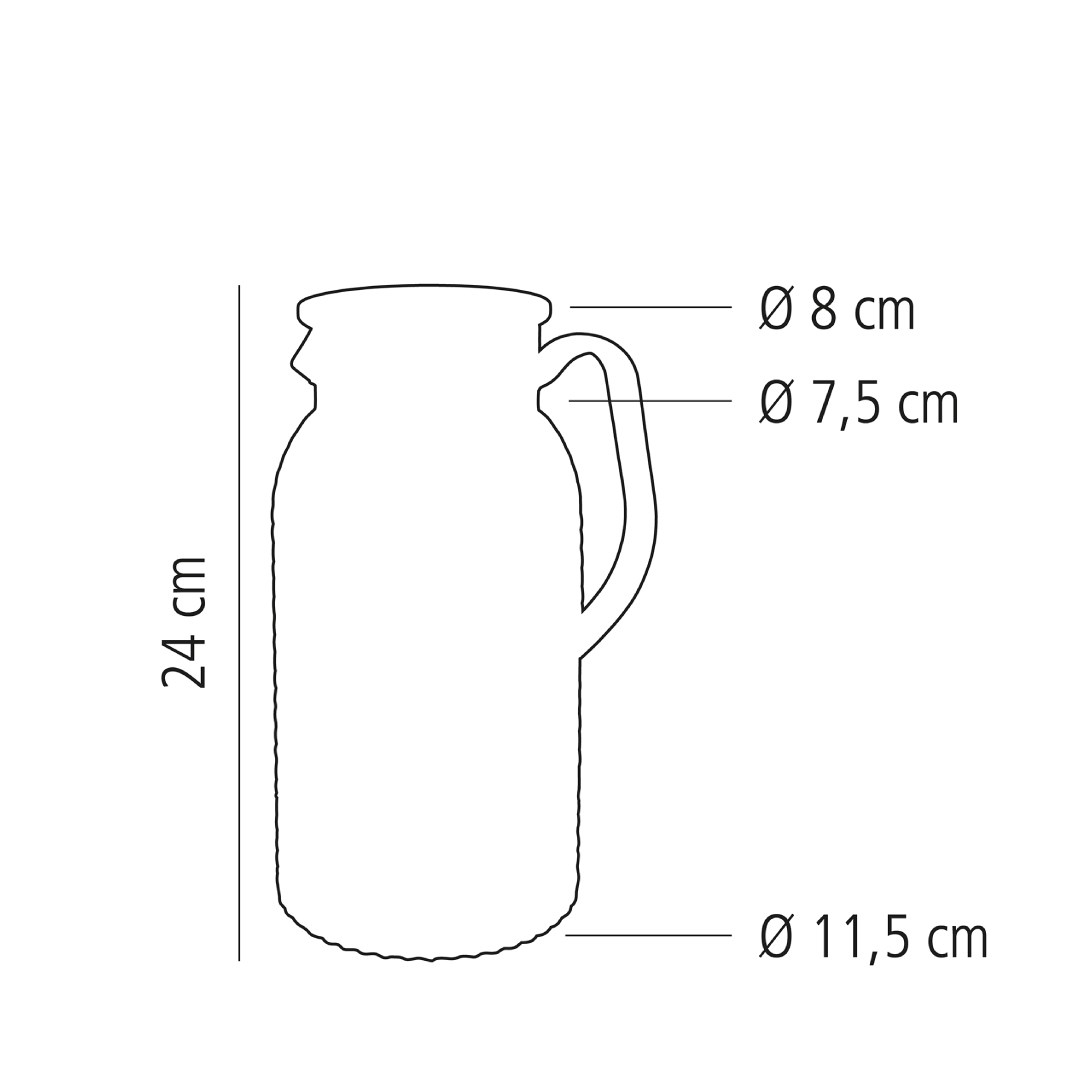 Plastový džbán s nerezovým víčkem, 1,8 l
