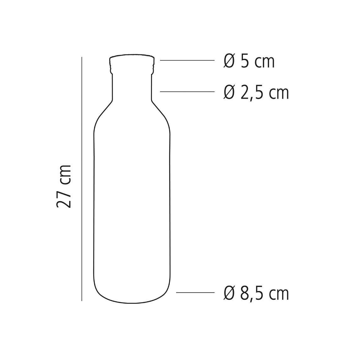 Karafa LINES s víčkem, 1 l, skleněná, hladká