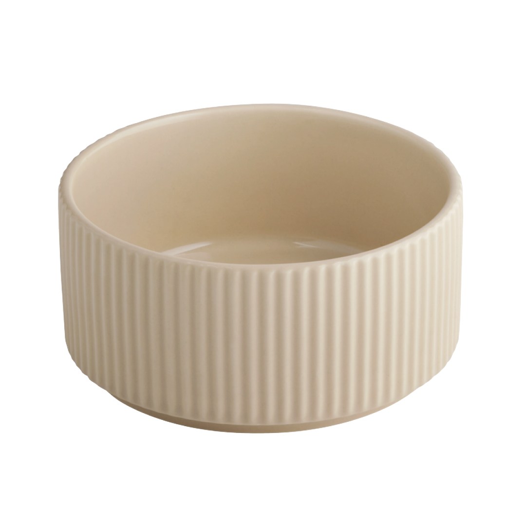 Miska THE GRID, 12,5 cm, porcelán, béžová