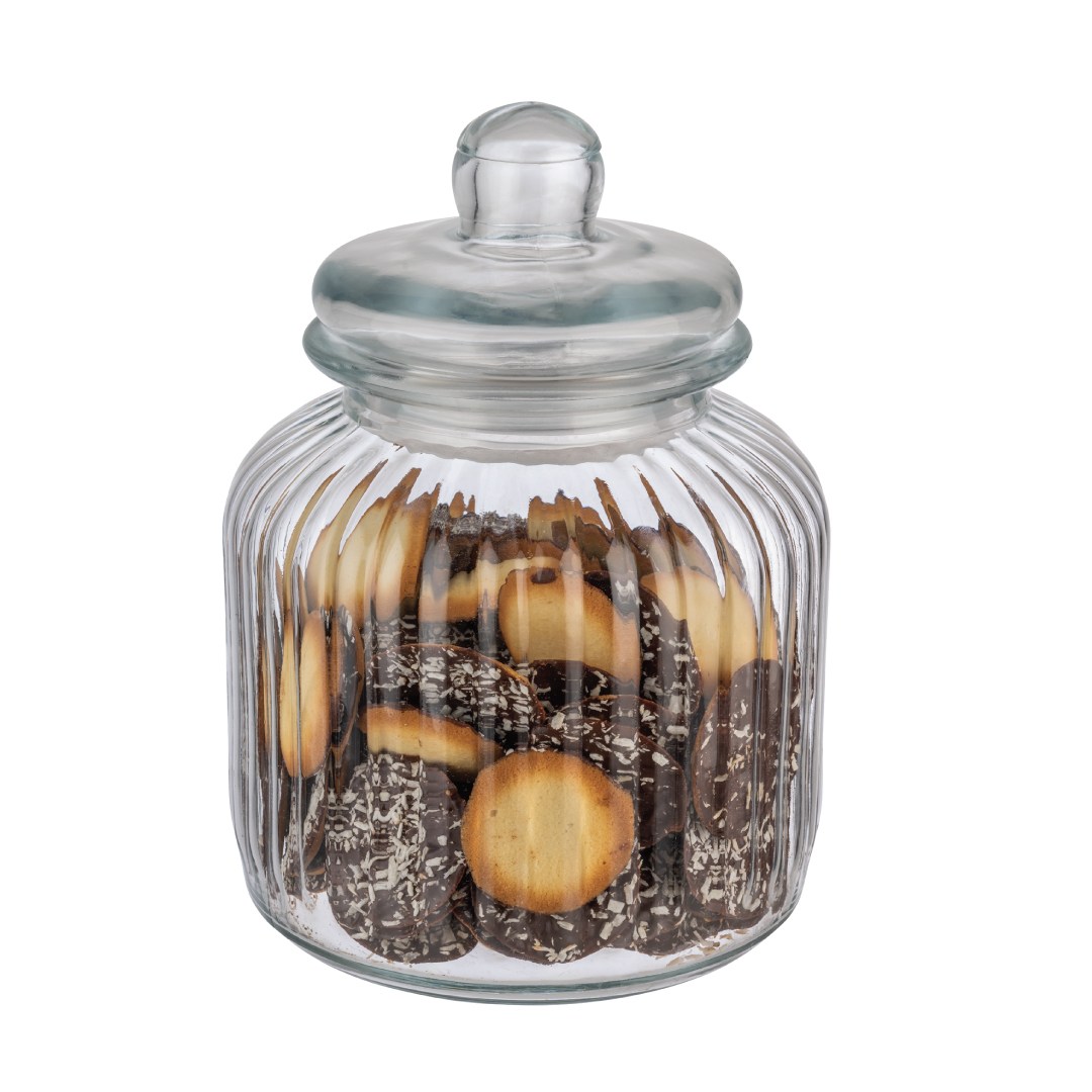 Skleněná nádoba COOKIEGO 3 l , pr.17 cm, v. 24,5 cm s víkem