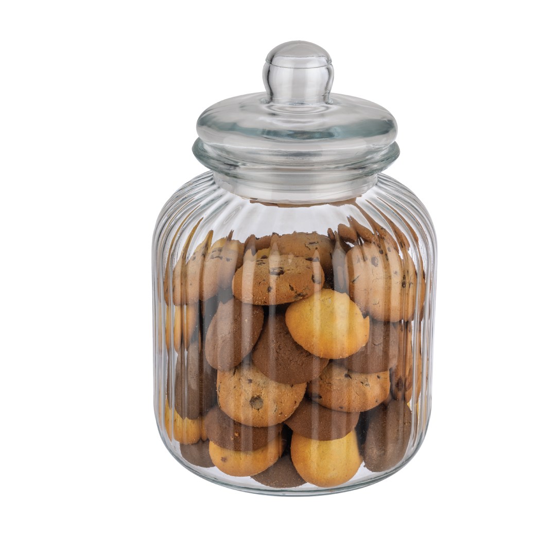 Skleněná nádoba COOKIEGO 3,7 l,  pr.17,5 cm, v.27 cm s víkem
