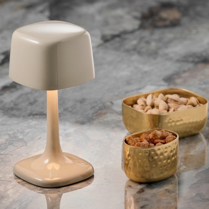 Stolní lampa SOHO, světle šedá, výška 21,5 cm