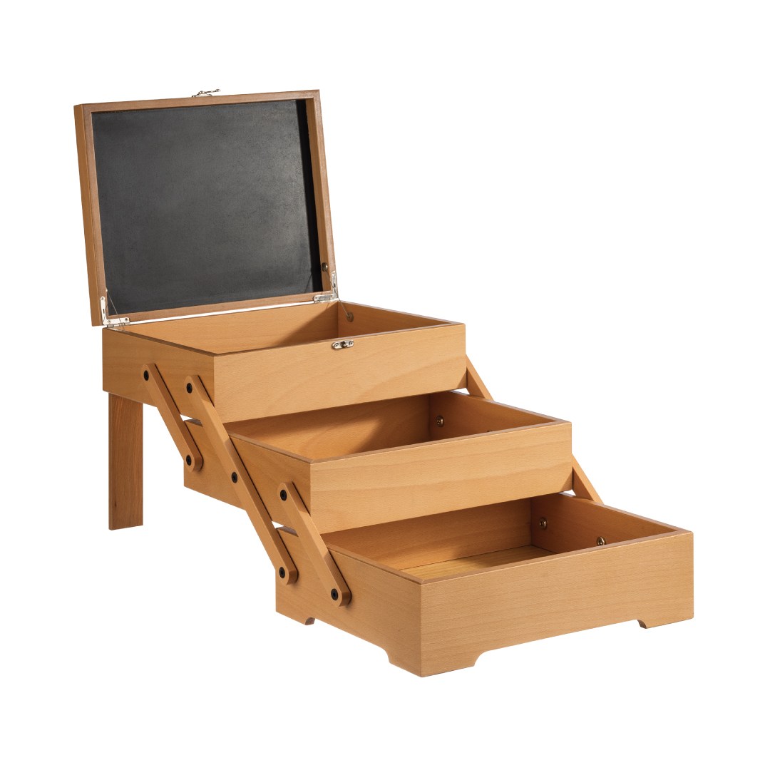 Box bufetový SEWING BASKET, 36x 29, v. 28cm, rozkládací dřevěný