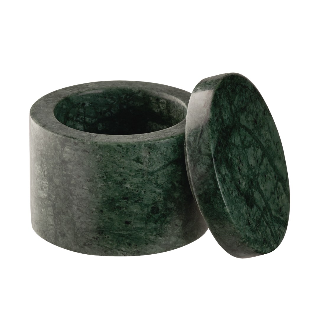 Dóza MINERA, sada 2ks, pr. 6cm, 40ml, mramor, zelená
