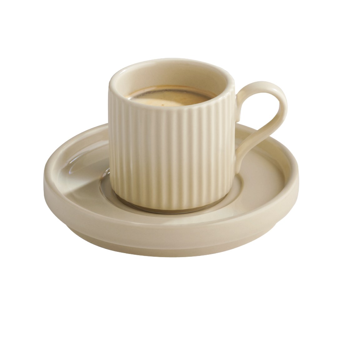 Podšálek THE GRID, porcelán, béžová pr. 12,5 cm, v. 2 cm