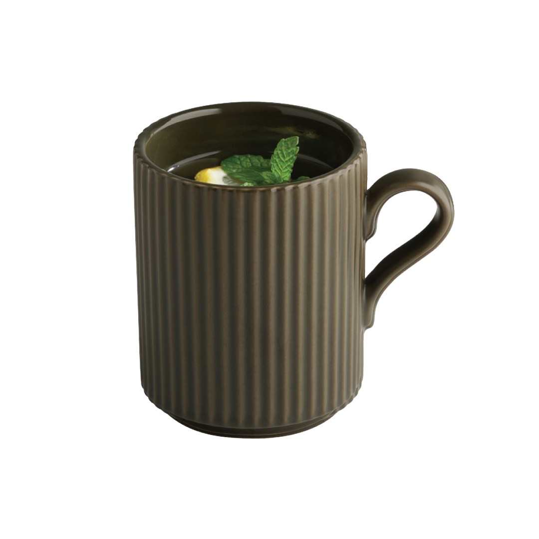 Hrnek THE GRID, porcelán, hnědá pr. 7,5 cm, v. 9,5 cm, 240 ml