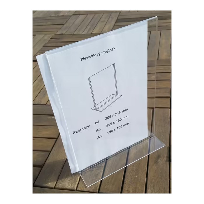 Stojánek na menu A5 plastový