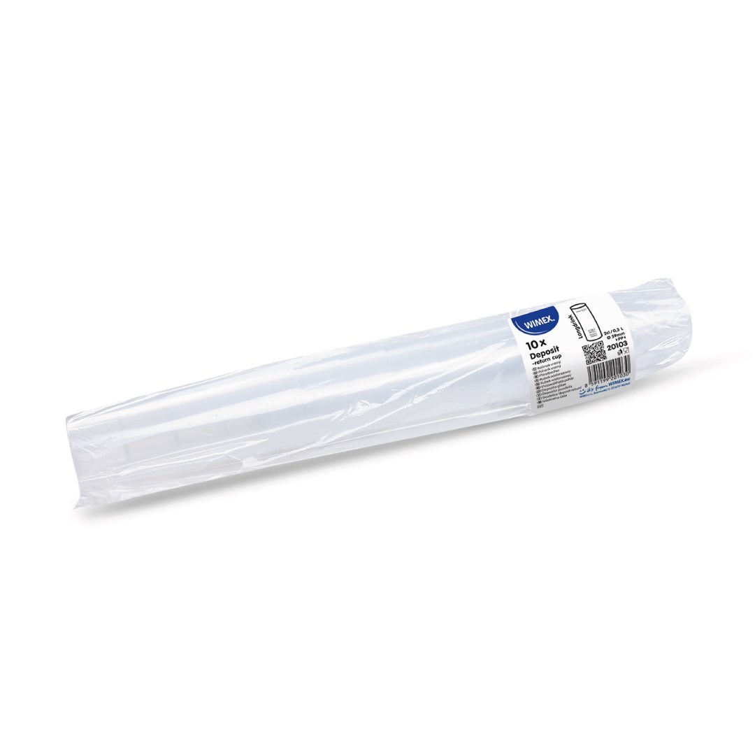 
Vratný plastový kelímek,
objem 300 ml,
cejch na 2 a 4 cl,
balení 10 ks,
materiál polypropylen.
