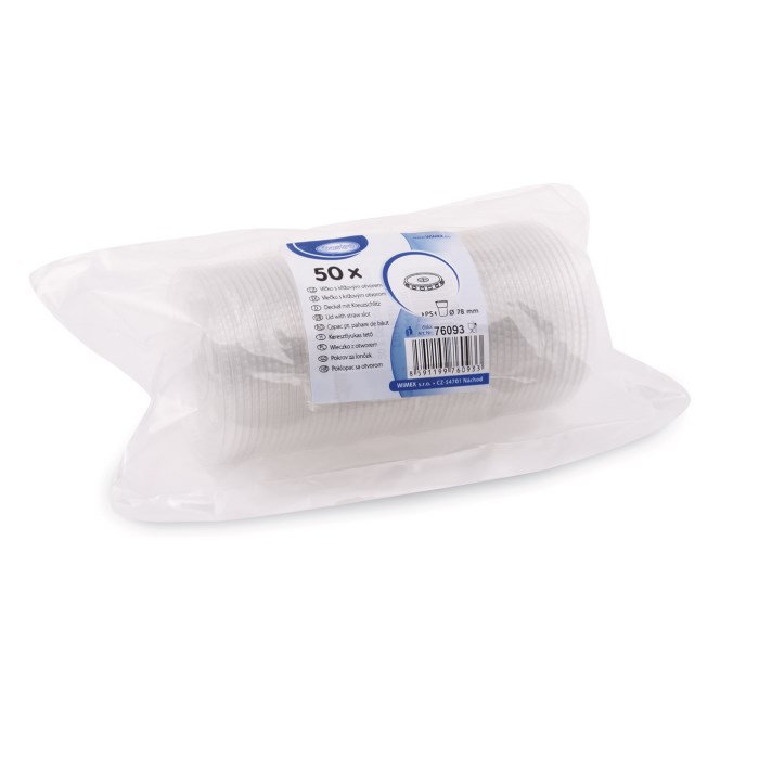 víčko s křížovým otvorem 50ks pro plast kelímky pr.78mm (rPET)