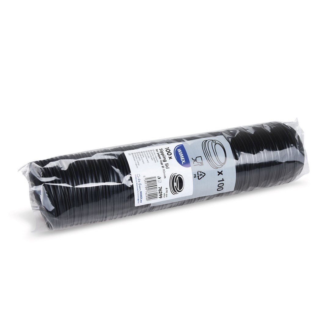 víčko vypouklé černé pro papírové kelímky prům 90mm 100ks (PS)