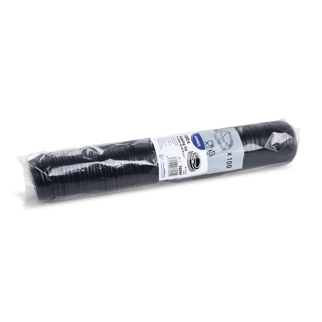 víčko vypouklé černé pro papírové kelímky prům 73mm 100ks (PS)